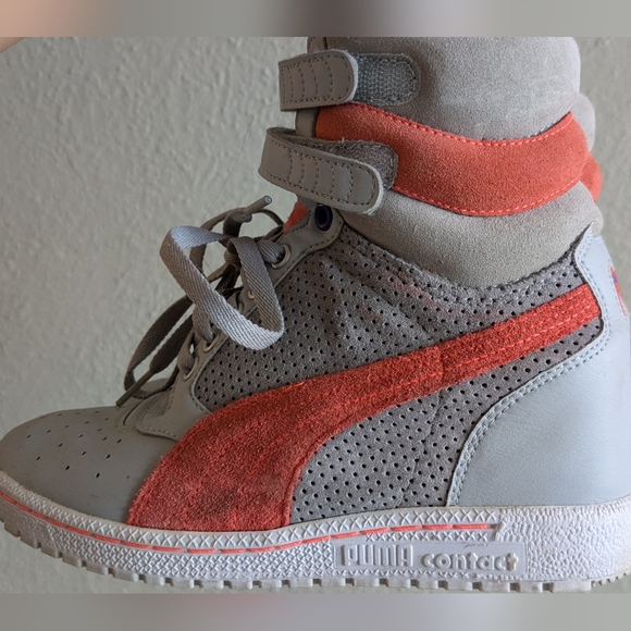 Puma Women's Sky Wedge Fashion Sneaker - Limestone Gray / Fluorescent Peach (Pre - Picture 3 of 7